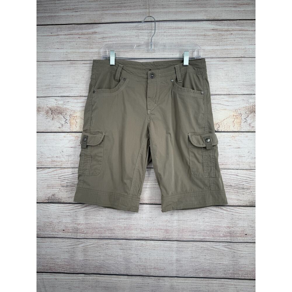 Kuhl Bermuda Cargo Shorts Womens 8 Khaki Green Patina Dye Outdoor Hiking